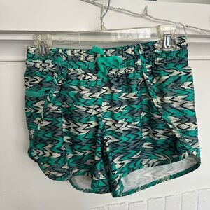 The North Face Green Patterned Women's Athletic Shorts